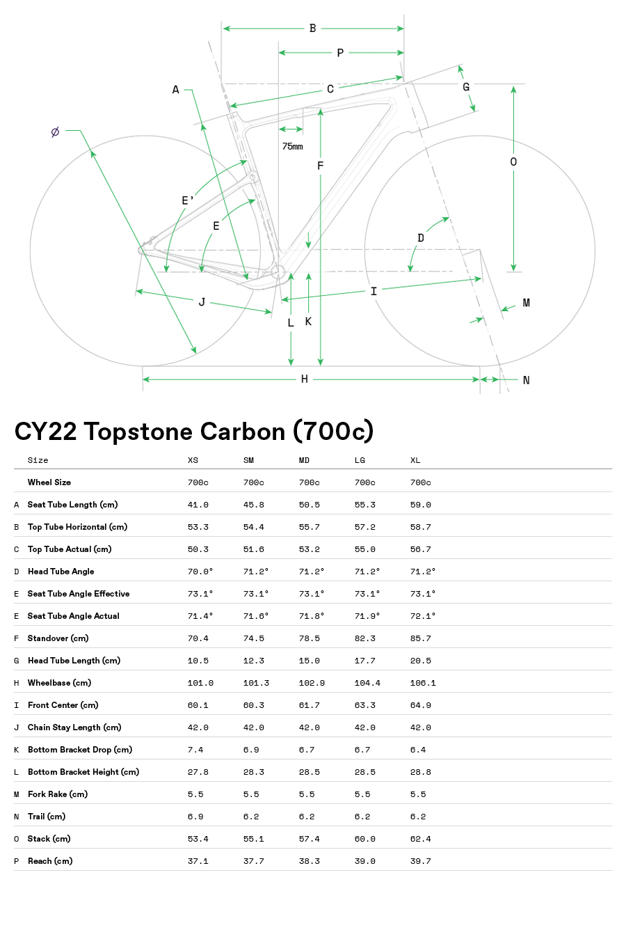 Topstone Carbon 2 Lefty - Geometrie