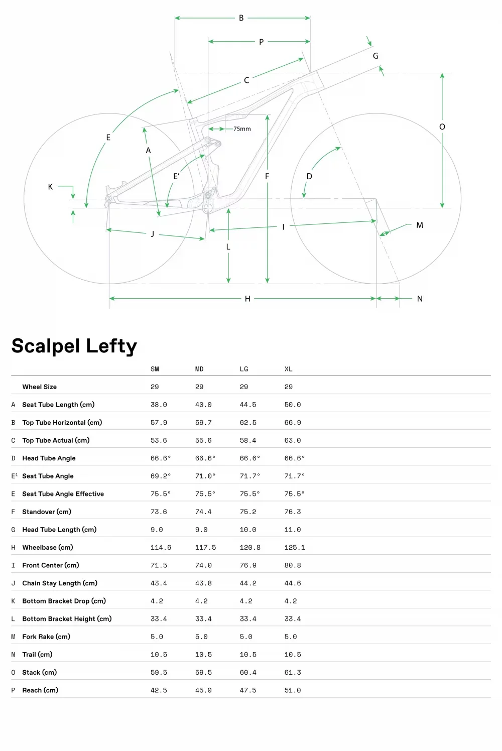 Scalpel 2 Lefty - Geometrie